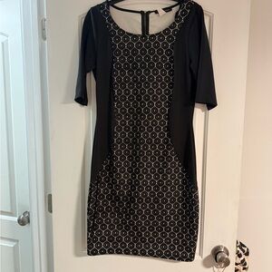 Elegant Black and White Patterned Dress